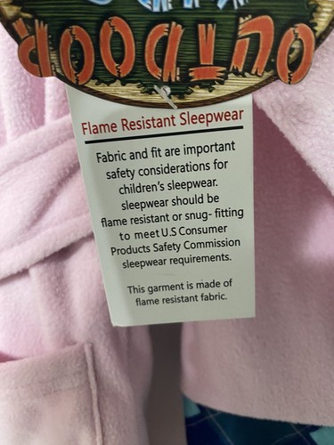 NWT 3 PC Long Sleeve Blue Fleece Pajamas & Pink Robe Bass Pro Outdoor Kids Sz 6 - Picture 4 of 7