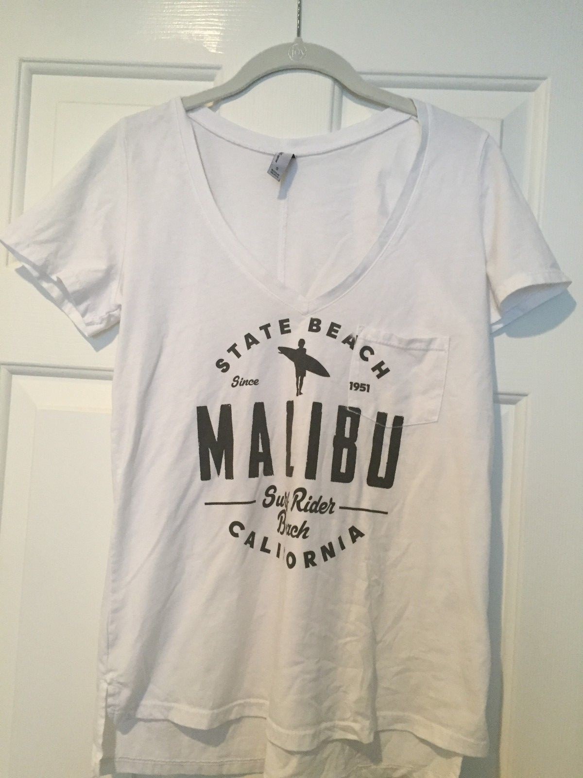 Techstyles sportswear Malibu White VNeck Short Sleeve TShirt Women