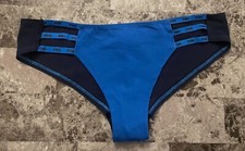 NWT VICTORIA'S SECRET PINK LARGE BLUE NAVY BLUE STRAPPY RARE CHEEKSTER PANTIES