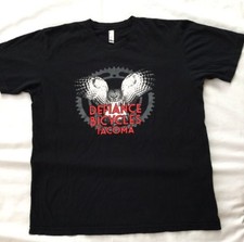 Black t-shirt Defiance Bicycles Tacoma Owl American Apparel Large L