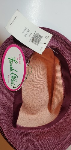Frank Olive Female Hat Mauve Style Paglina Size 1 Size - Picture 3 of 4