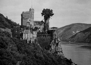 GERMANY-Rheinstein-Castle-on-Rhine-River-1920s-Photogravure-Print