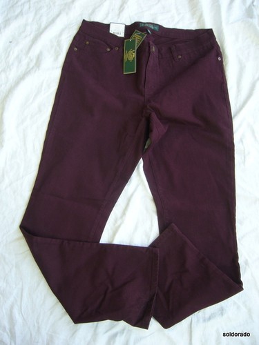 3x Amincissante Femme Lauren neu Bordeaux Ralph 14w 18w Taille Jeans Coupe 1x wqvx6IC