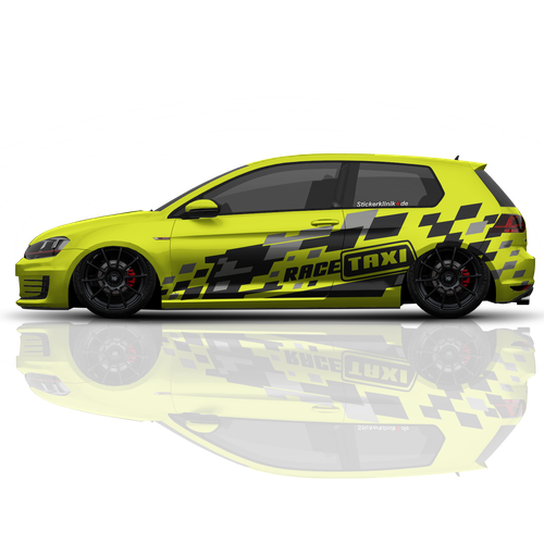 Auto Aufkleber Race-Taxi Design Fake-Taxi Styletuning  Performance Seitenset - 4 - Picture 1 of 5