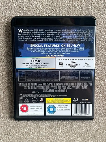 4K Ultra HD & Blu-Ray DVD - The Evil Dead - Sam Raimi - Horror - Zombie - Picture 2 of 5