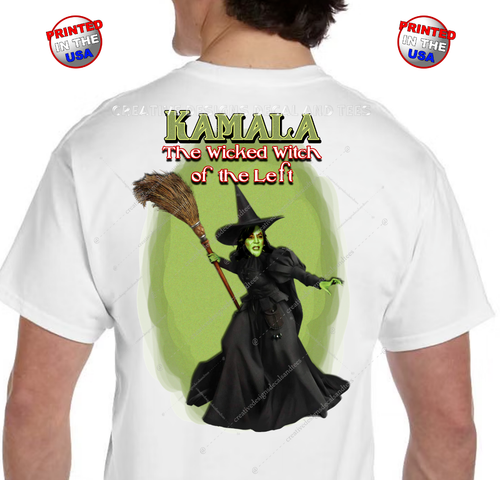 Anti Kamala Harris Wicked Witch of The Left Wizard of Oz Halloween Tee Sm-2XL - Picture 7 of 12