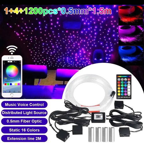 Auto RGBW LED 300-1200 Sternenhimmel Starry Lichtfaser Glasfaser Optik - Bild 4 von 24