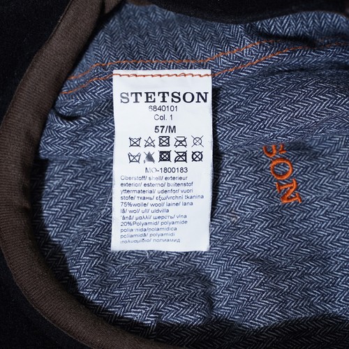 STETSON Hat Bakerboy Cap Mens Black MEDIUM 57 Hatteras Wool Celebrity 8 Panel M - Picture 16 of 18