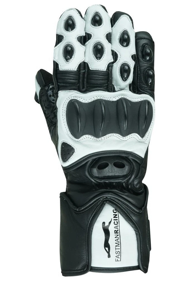 Guantes De Moto De Cuero Para Hombre V PRO RACER Con Protectores Transpirables - Imagen 2 de 4
