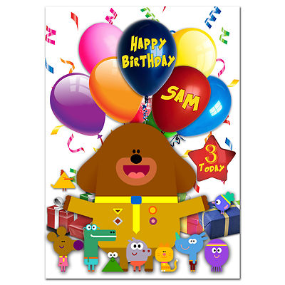 HEY DUGGEE PERSONALISED BIRTHDAY CARD AGE ANY NAME RELATION