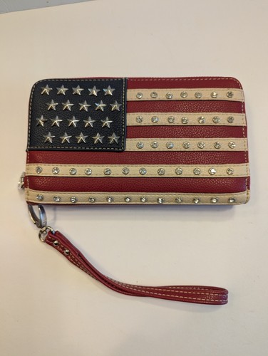 Montana West American Pride Patriotic Geldbörse Kalbsleder