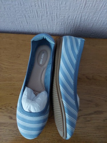 ballerinas flat woven size 5 by lands end new blue mix padded heel grip - Picture 2 of 7
