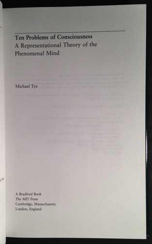 Ten Problems of Consciousness by Michael Tye (1995, Hardcover) - Imagen 7 de 9