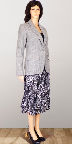 GAP size 4 heather-gray 1-button wool-blend blazer (80% wool) dry clean only - Picture 3 of 18