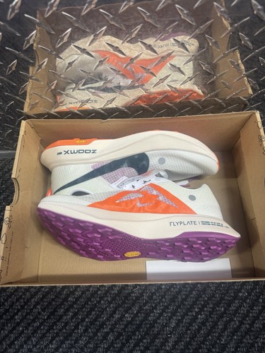 Nike ZoomX Ultrafly Trail White Orange Purple DZ0489-101 Women Size 10 Mens 8.5 - Picture 1 of 9