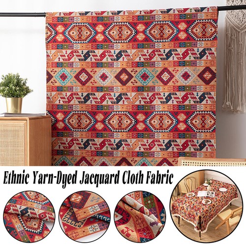 Ethnic Yarn-Dyed Jacquard Cloth Fabric Geometric Stripe Home Cloth Tablecloth - Picture 2 of 23