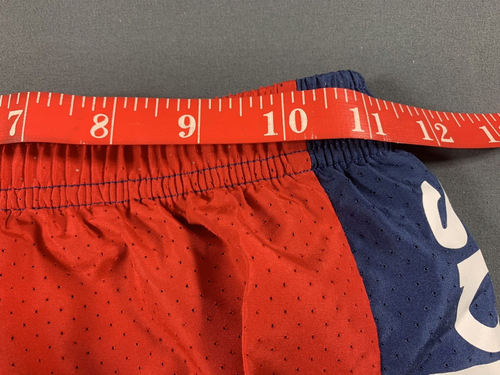 Adidas Shorts Small 7/8 Youth White Stripes Red Navy Blue Elastic Waist Mesh - Picture 9 of 11