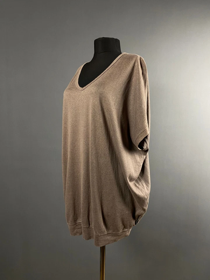 OSKA Mujer Marrón Lagenlook Cáñamo Camisa Blusa Top Túnica Vestido Talla 2 M Foto 3 de 4