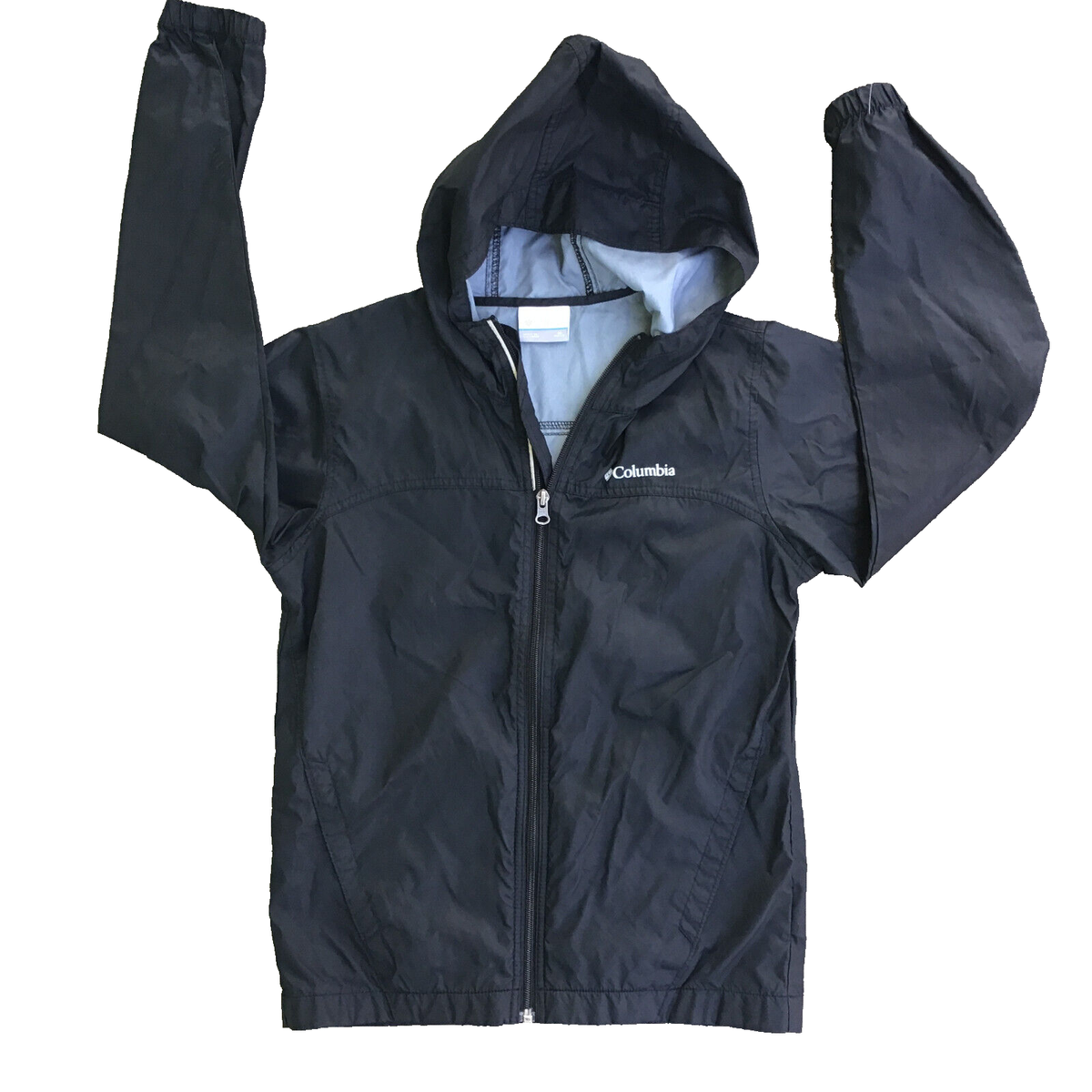 Columbia Jacket Youth M 10/12 Black Full Zip Hood Omni-Heat