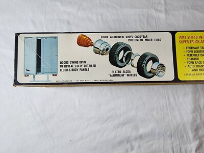 Vintage AMT 1/25 Model FB Beaded Panel Fruehauf Van Semi Vintage AMT 1/25 Model FB Beaded Panel Fruehauf Van Semi