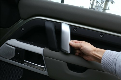 3 piezas Plateado ABS cubierta del panel de manija interior de la puerta para Land Rover Defender 2020 - Imagen 5 de 8