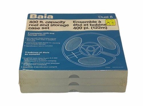 Reel/Storage Case BAIA Dual 8 Set of 3 400 Ft. Capacity . Sealed .Vintage. NOS - Picture 2 of 5