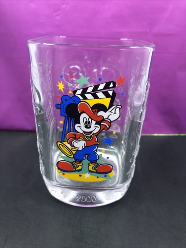 McDonalds Y2K 2000 Walt Disney World Mickey Mouse Glass Cup - Picture 2 of 15