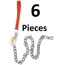 6 Dog Chain Leash 1 Lb Weight, 36" Long, 3/16" Thick Orange Color Fabric Handle