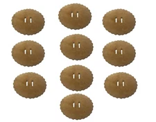 10 pcs Beige Genuine Suede Leather Scalloped Rosettes Slotted Rounds for Conchos