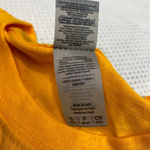 Gildan Unisex Youth sz S Yellow Short Sleeve Crew Neck Presidio Trail Run NEW - Picture 7 of 13
