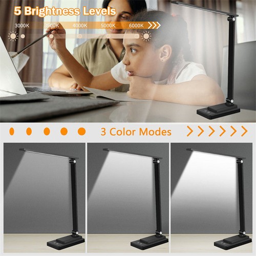 Lamp Work Smart Reading Lamp With USB Charge 5 Lighting Mode Black AU - Picture 7 of 9