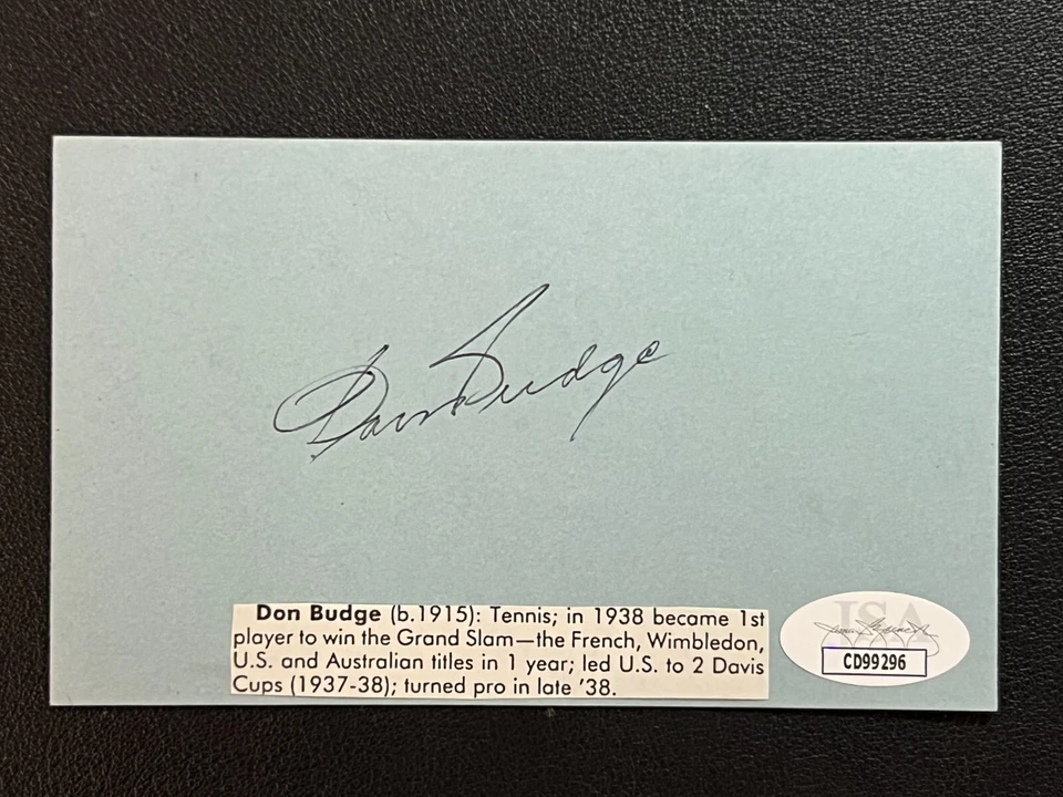 Don Budge Signed Index Card JSA w/COA Pro Tennis Icon 1938 Grand Slam Champ WOW! - Image 2 of 4
