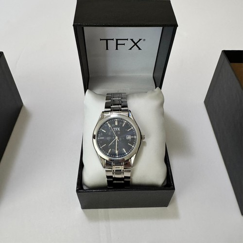 TFX Men's Watch by Bulova Stainless Steel Silver with Blue Dial NWOT - Picture 2 of 9