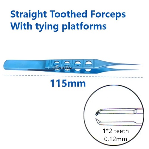 1*2 teeth Castroviejo suturing Forceps Ophthalmic Colibri Toothed Forceps - Picture 12 of 16