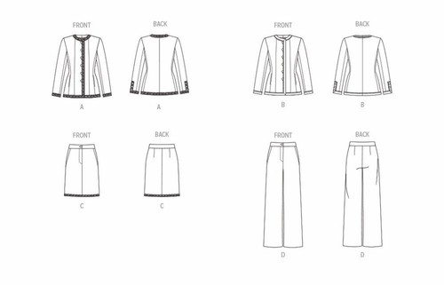 Vogue Sewing Pattern 1992 Misses 18-26 Lined Jacket Pant & Skirt Contour Waist - Picture 3 of 7
