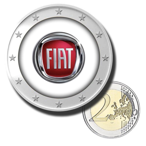 2 Euro Coloured Coin Set of 5 Car Brands - Ford Fiat BMW Porsche Honda in a Box - Picture 4 of 9