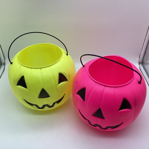 Allgemeine Schaum Kunststoff rosa gelb Kürbis Jack-O'-Laterne Blasform Süßigkeiten Eimer