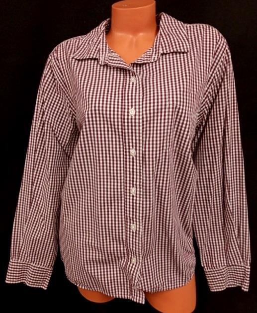 Denim 24/7 purple gingham button down women's long sleeve top 24W eBay