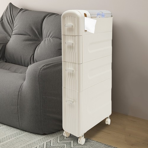 Bathroom Floor Storage Cabinet Narrow Slim Towel Organizer Slim Storage Cabinet - Picture 1 of 21