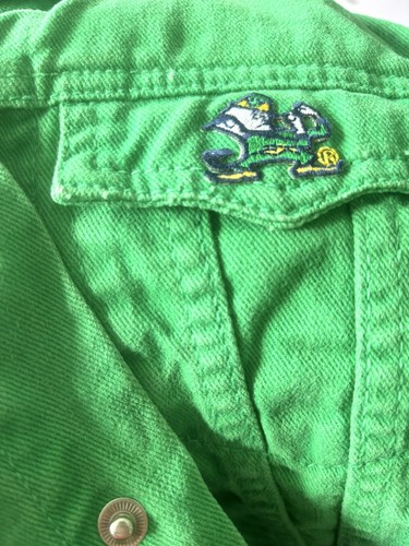 Creative Knitwear Kids Green Notre Dame Fighting Irish Denim Jean Jacket Sz 4T - Picture 11 of 12