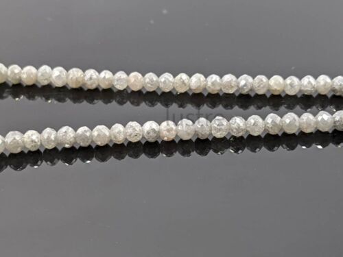 White Gray Diamond Bead 100% Natural White Gray Diamond Bead AAA+ - Picture 3 of 4