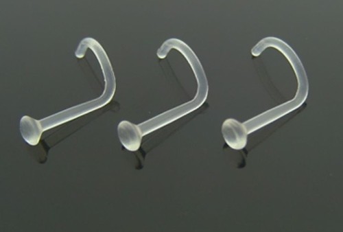 3 pc lot 18g (1MM) BIOPLAST NOSE RETAINER STUDS RINGS SPIRALS NOSE STUD NOSE PIN - Bild 2 von 3