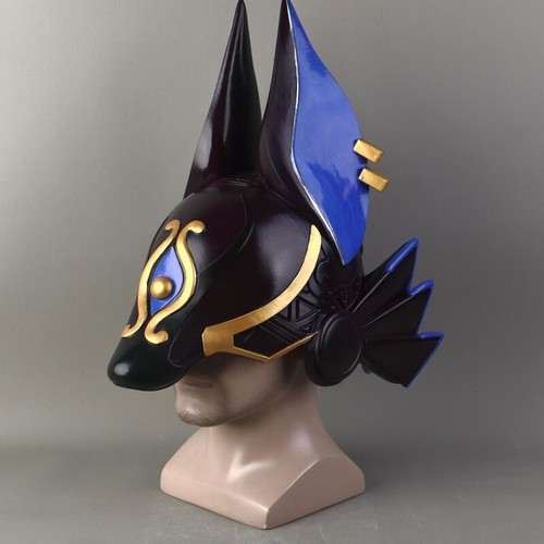 Genshin Impact Cyno Cosplay Wolf Head Helmet Masks PVC Halloween Props Headgear - Picture 10 of 19