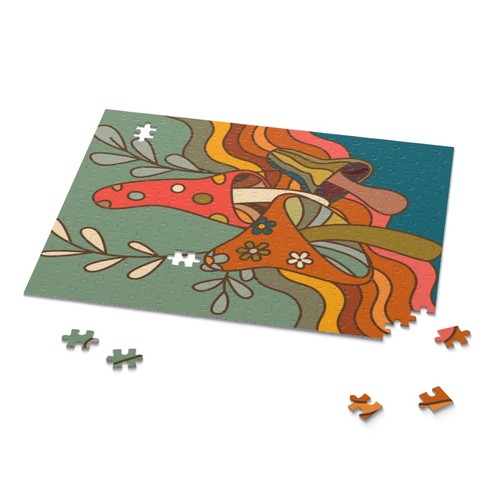 Puzzle (120, 252, 500 Teile) - Retro Pilze - Bild 4 von 4