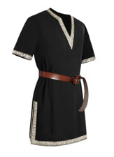 Men's 2XL Black Medieval Knight Tunic Renaissance Mercenary Scottish Costume War