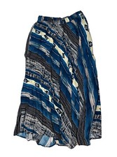 Vtg Nino Wong California Women's Sz M Maxi Skirt Blue Black Hippie Boho FLAW