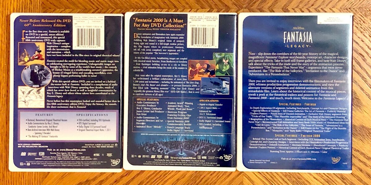 The Fantasia Anthology 3 DVD Set - Fantasia, Fantasia 2000 The Fantasia Anthology 3 DVD Set - Fantasia, Fantasia 2000