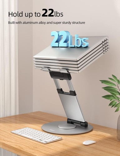 Telescopic 360° Rotating Laptop Stand - Adjustable Height for Ultimate Comfort - Picture 7 of 13