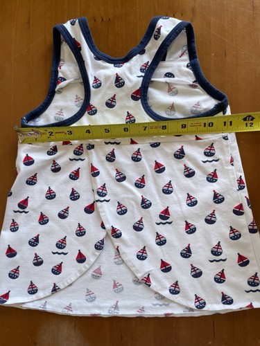 Florence Eiseman Red/White/Blue Nautical Cotton Knit Open Back Sleeveless Top-5 - Picture 5 of 6