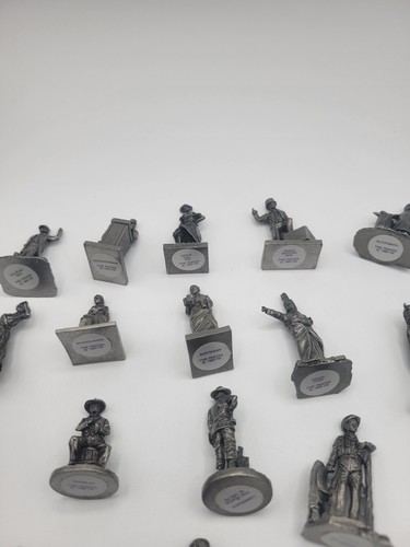 Juego completo de 25 mini estatuillas Franklin Mint 1983 de peltre oeste americano - Imagen 16 de 23